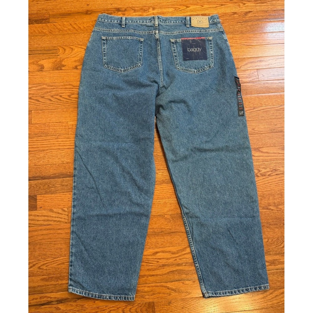New Vintage Gap Baggy Fit Jeans Mens 42x31 Blue Denim Made in USA Skater 90s
